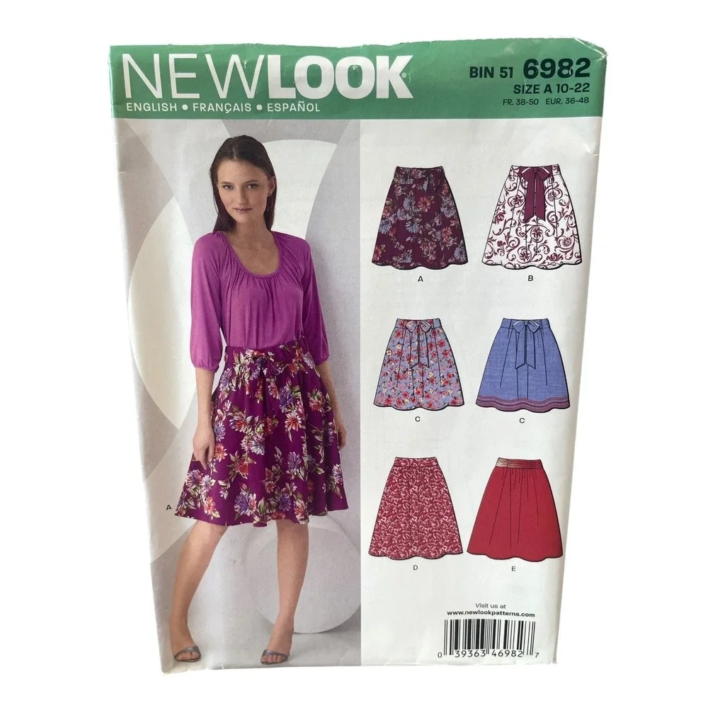 NEWLOOK 6982 Misses Skirts Sz 10-22 Modern Fashion Sewing Pattern